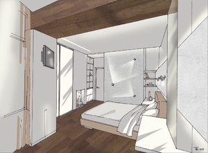 Заказать Блиц-проект интерьеров через Интернет для людей строящих свой дом, квартиру в г. Кристинополь . Спальня 21 м2